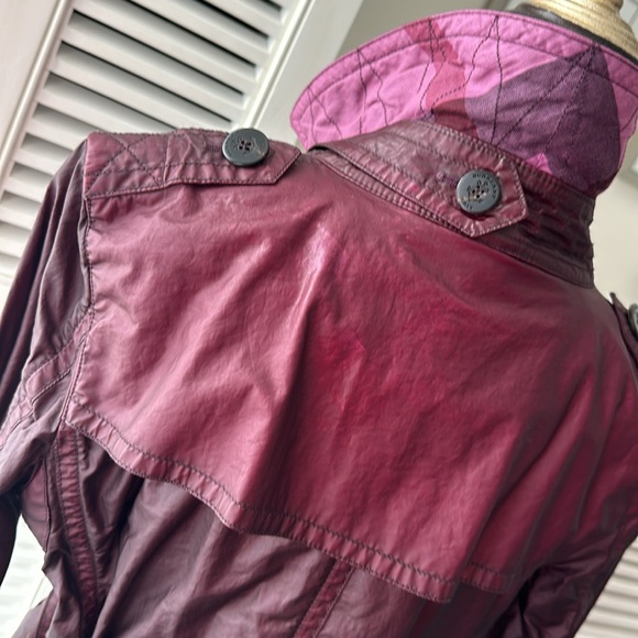 Burberry Brit Burgundy Mid-length trench coat * US 4 * - Picture 3 of 13